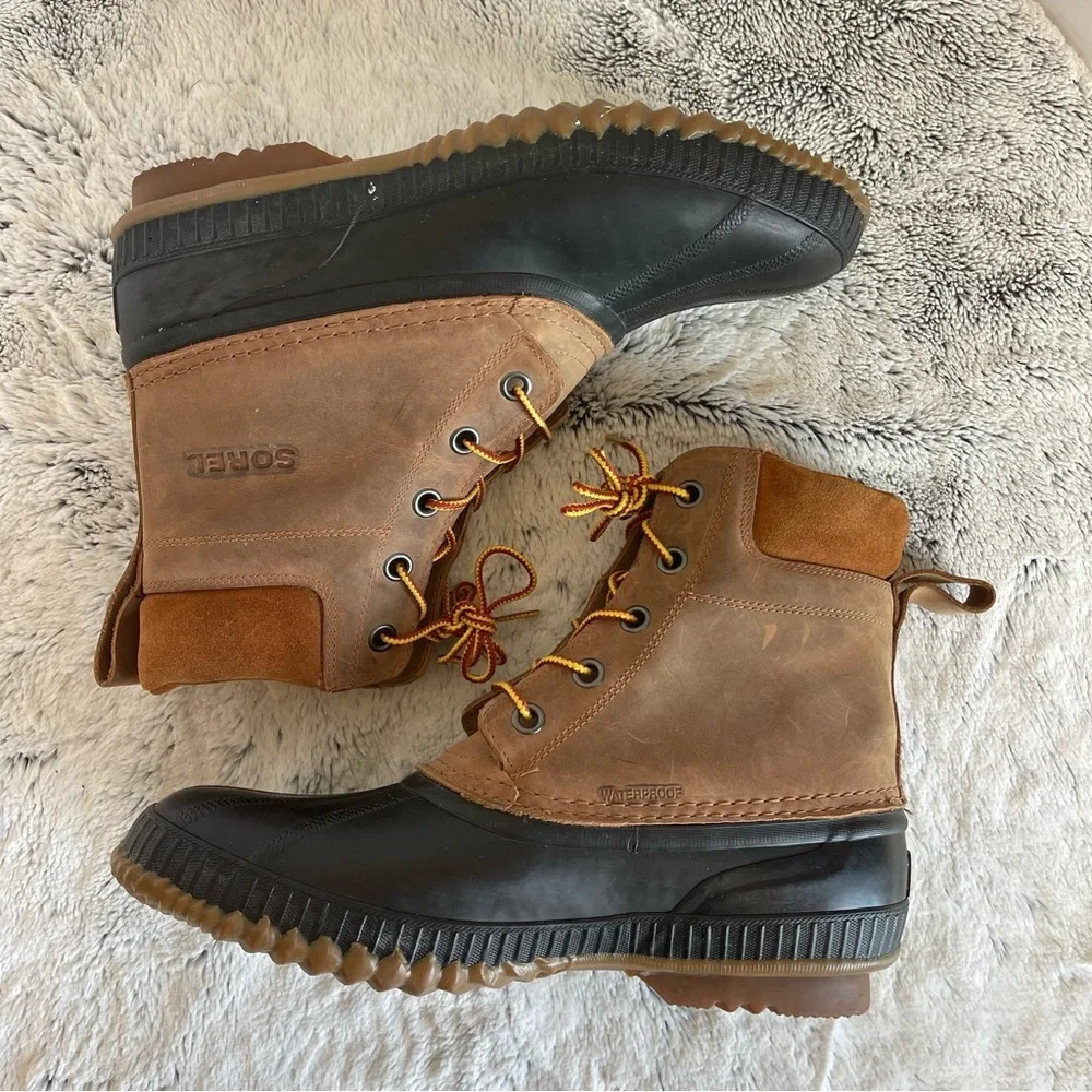 Sorel Cheyenne II Waterproof Lace Up Duck Boots Men Size 12